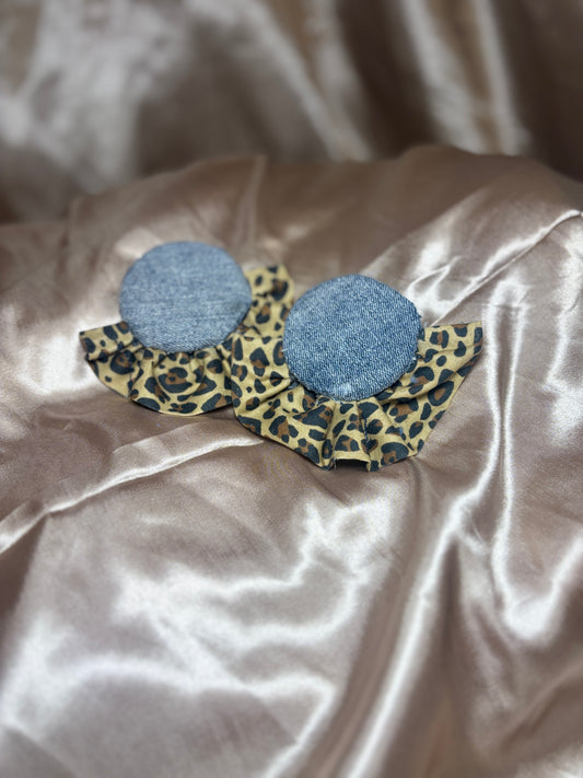 DND Signature "Denim N Leopard" Earrings
